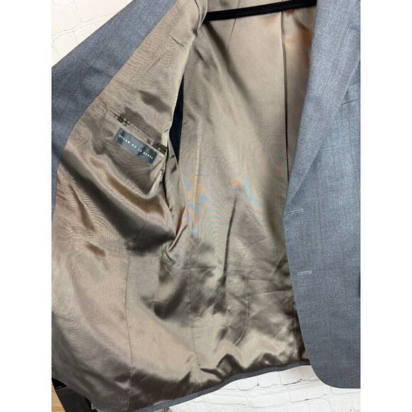 OSCAR DE LA RENTA gray silk wool mens suit jacket blazer 40R NWOT - Picture 7 of 10